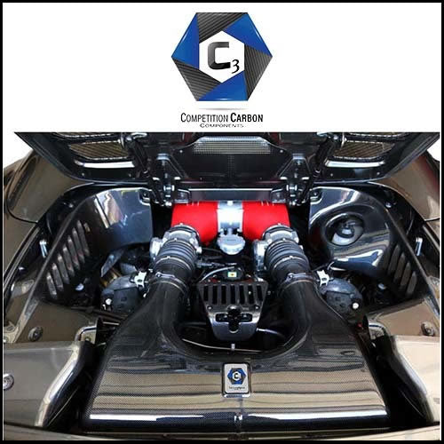 C3 Carbon Ferrari 458 Spider Engine Bay Trim Panels