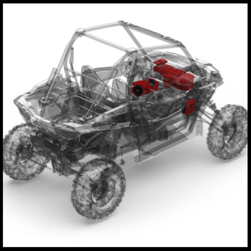600 Watt stereo, front speaker and subwoofer kit for select Polaris® RZR® models  RZR-STAGE3